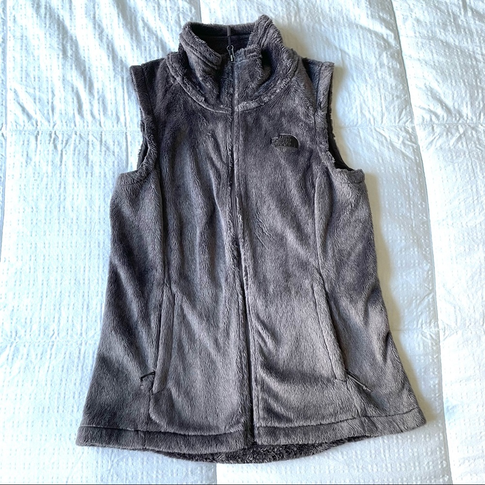 NORTH FACE Fuzzy Womens Grayish Purple Vest Small